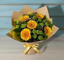 Букет цветов из:  Герберы и Хризантемы в Кропачёво
