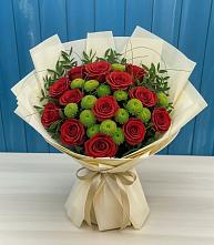 Букет цветов из:  Розы и Хризантемы в Кропачёво