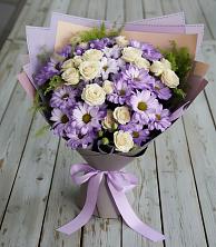 Букет цветов из:  Хризантемы и Розы в Кропачёво